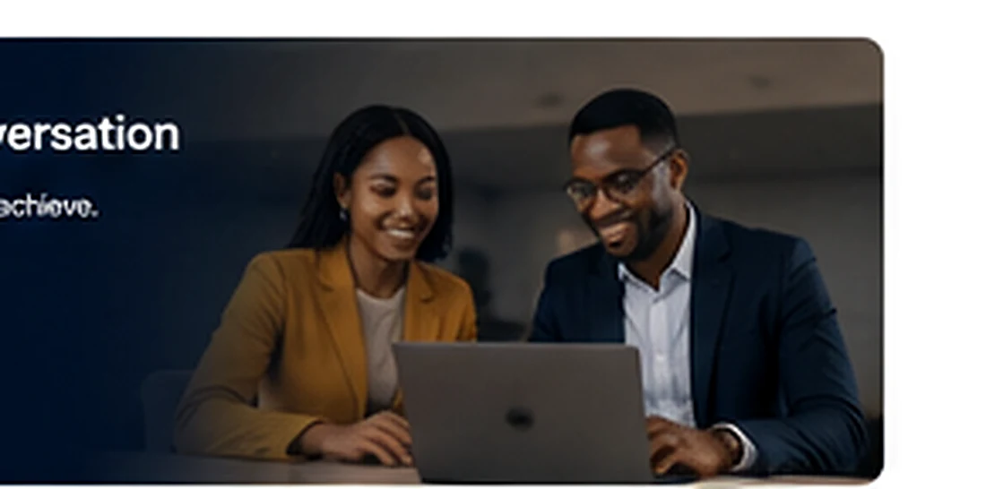 Two professionals discussing a technology opportunity over a laptop